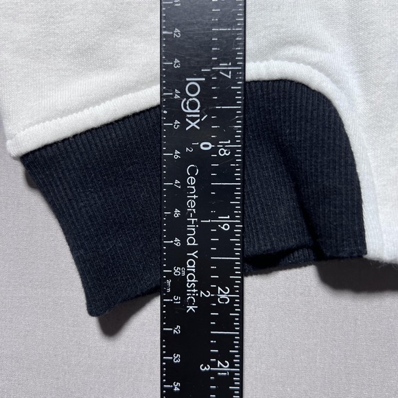 Ivy Park Sweatshirt Womens Small White Black Blue Colorblock Mock Neck Cropped - Picture 14 of 16